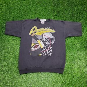 Vintage 90s Pittsburgh-Penguins Sweatshirt Medium 20x25 Black